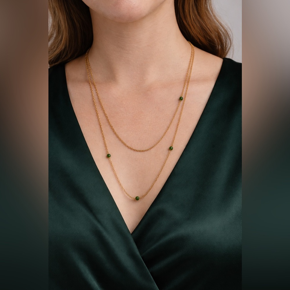 Sarah Coventry “GENUINE JADE" Necklace from the 1976 Lady Coventry line ☘️
